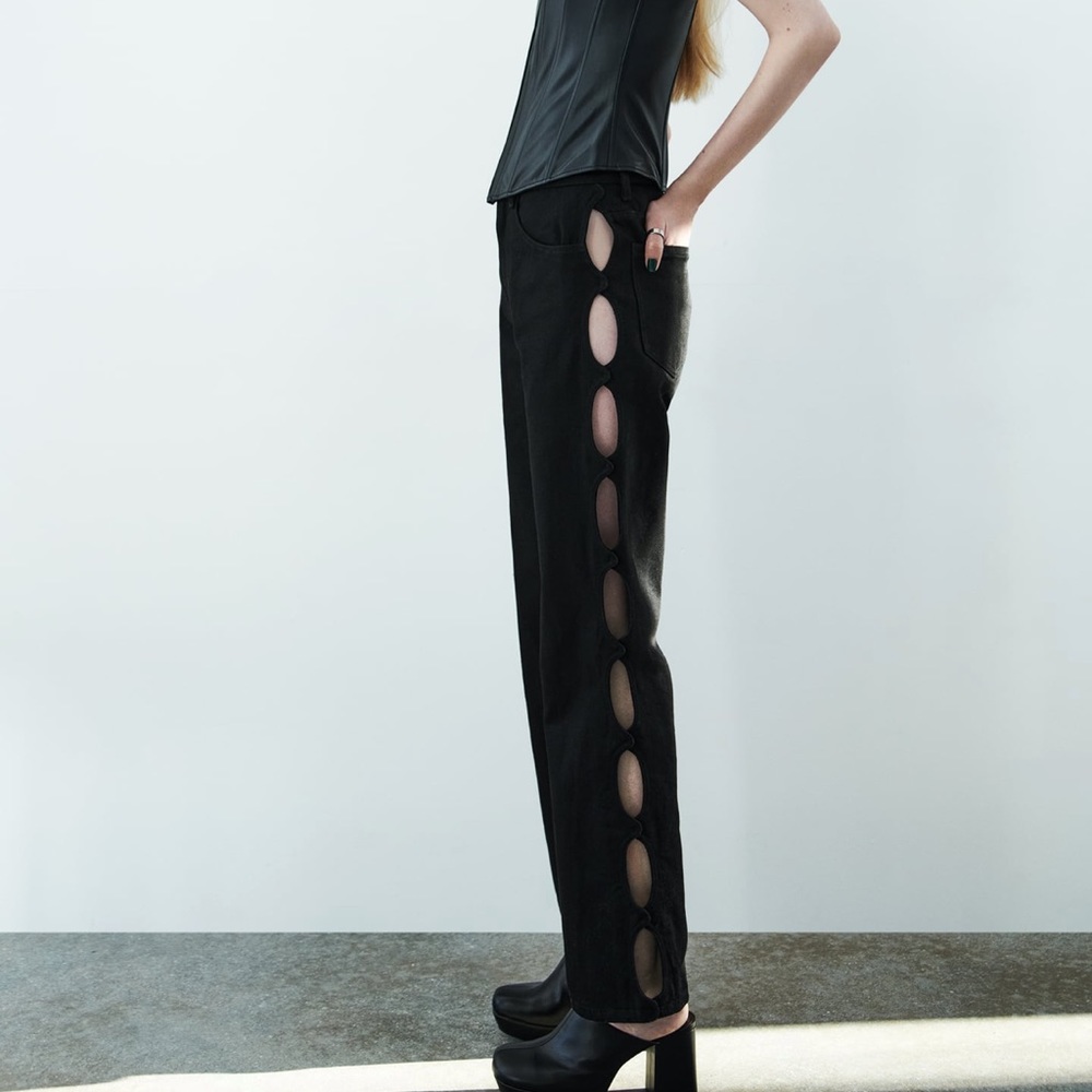 Zara Cut Out Straight Jeans